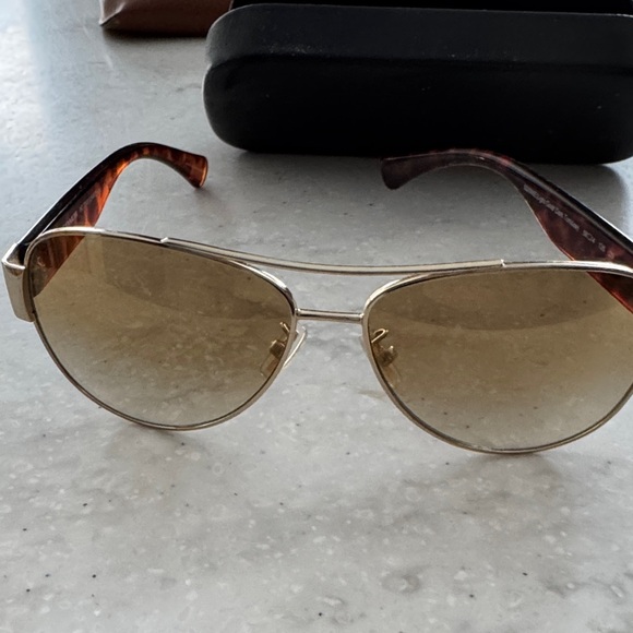 Coach Gold-Toned Aviator Sunglasses - Picture 3 of 3